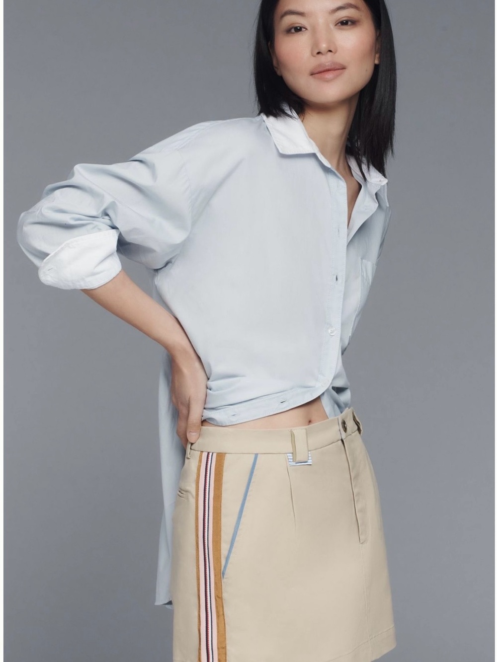 Side striped mini skirt